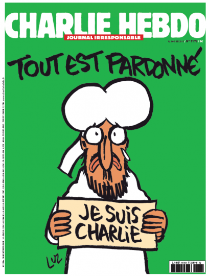 La copertina dell'ultimo numero di Charlie Hebdo (in vendita in Italia con Il Fatto Quotidiano)