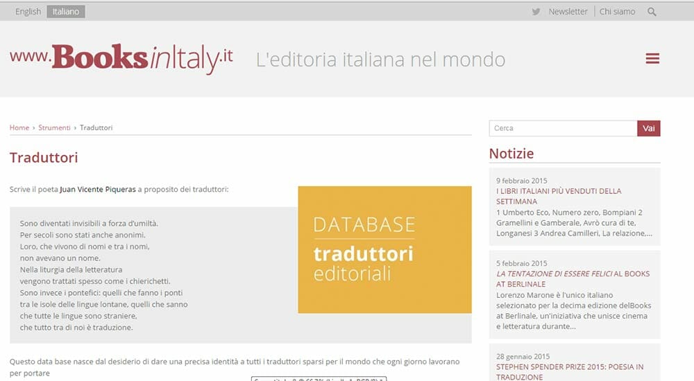 Con BooksinItaly il database dei traduttori di libri
