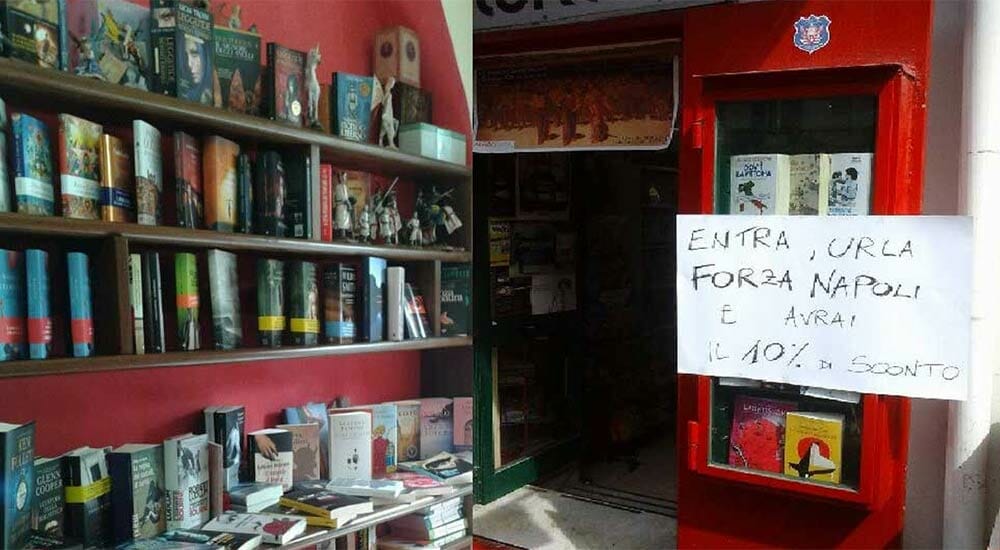 Gridare “Forza Napoli” per avere il 10% di sconto in libreria. La storia di “Libridine”