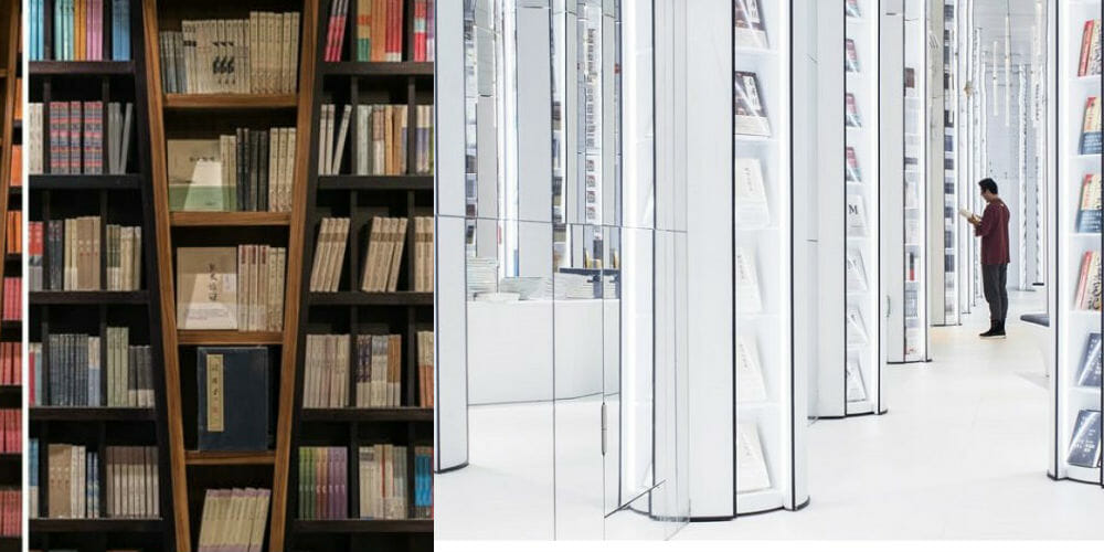La libreria che usa gli specchi per creare meravigliose illusioni ottiche