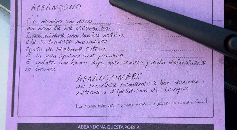 poesia abbandono