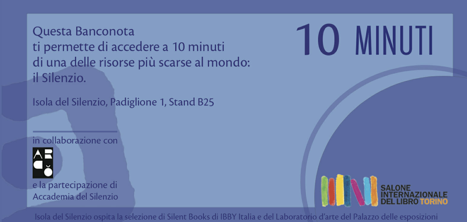 isola del silenzio salone del libro banconota da dieci minuti di silenzio