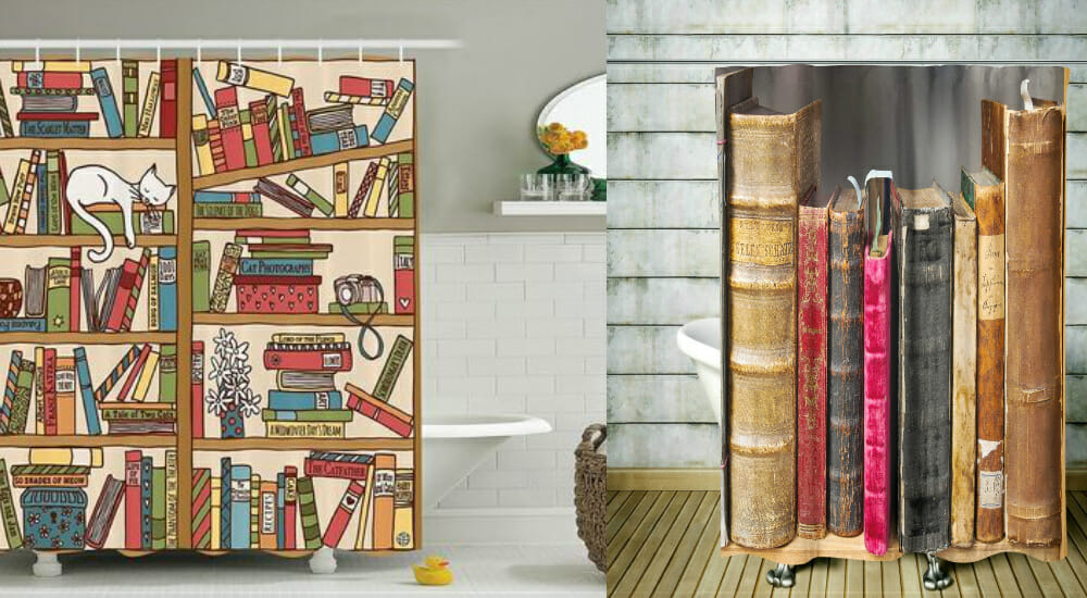 tende doccia letterarie libri lettura bagno lettrice lettore libro leggere