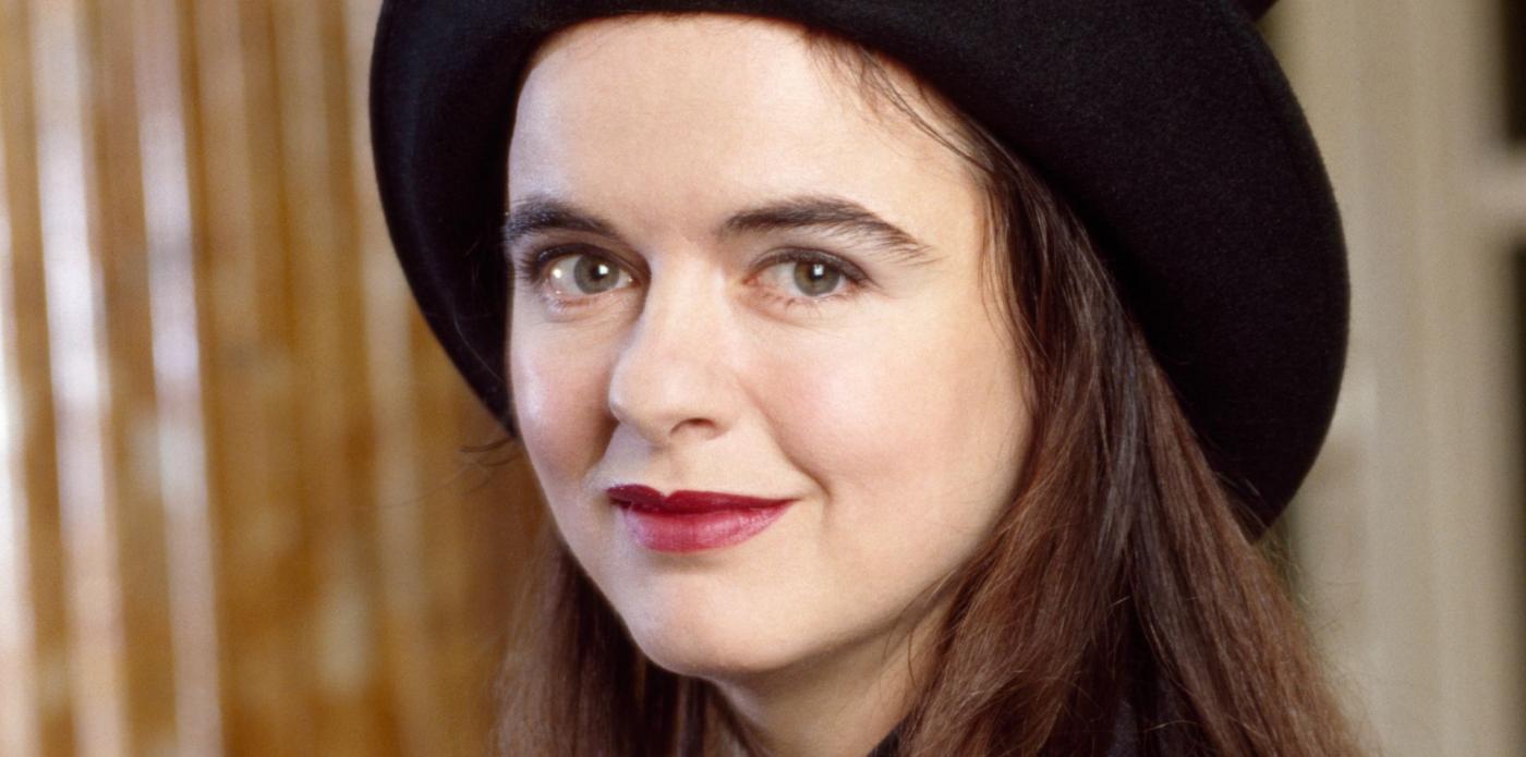 Primo piano della scrittrice Amélie Nothomb