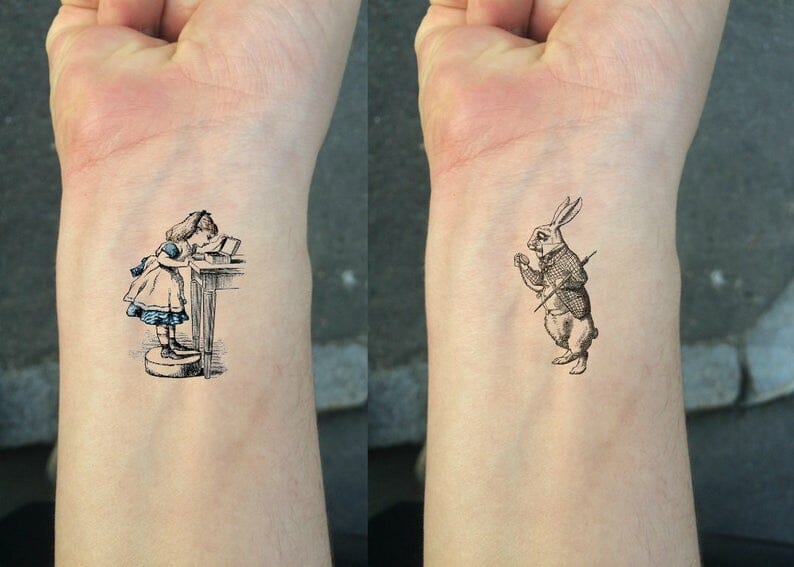 tatuaggi libri alice nel paese delle meraviglie