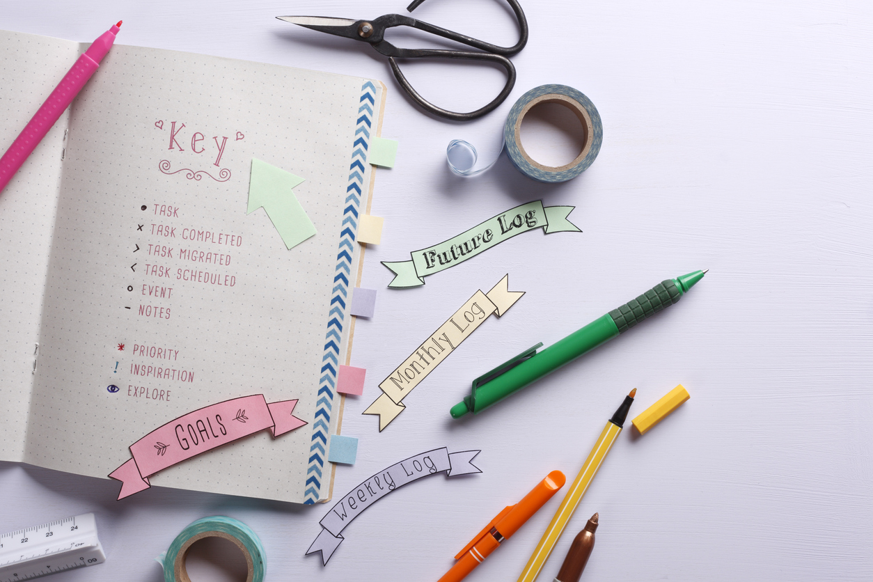 Un esempio della pagina "key" di un bullet journal