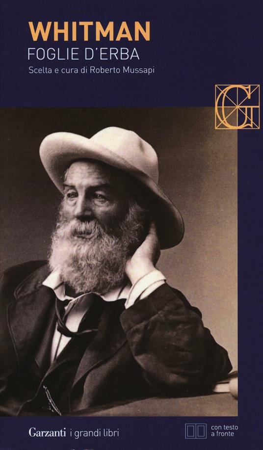 foglie d'erba di walt whitman, con testo in lingua inglese a fronte