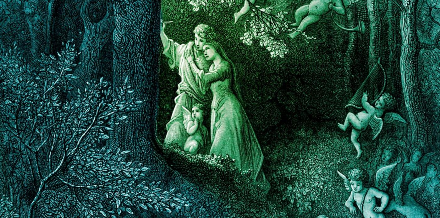 Illustrazione raffigurante Orlando e Angelica