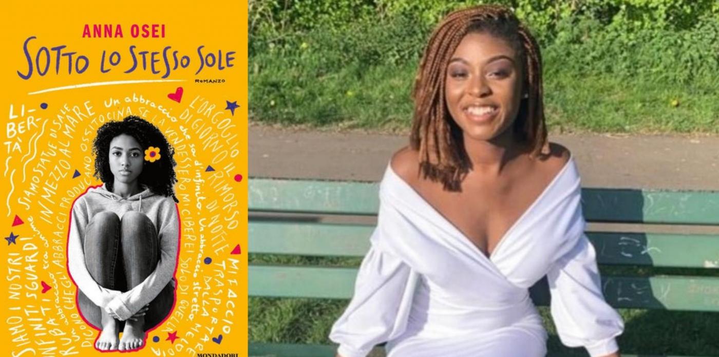 Copertina del libro Sotto lo stesso sole e foto dell'autrice Anna Osei