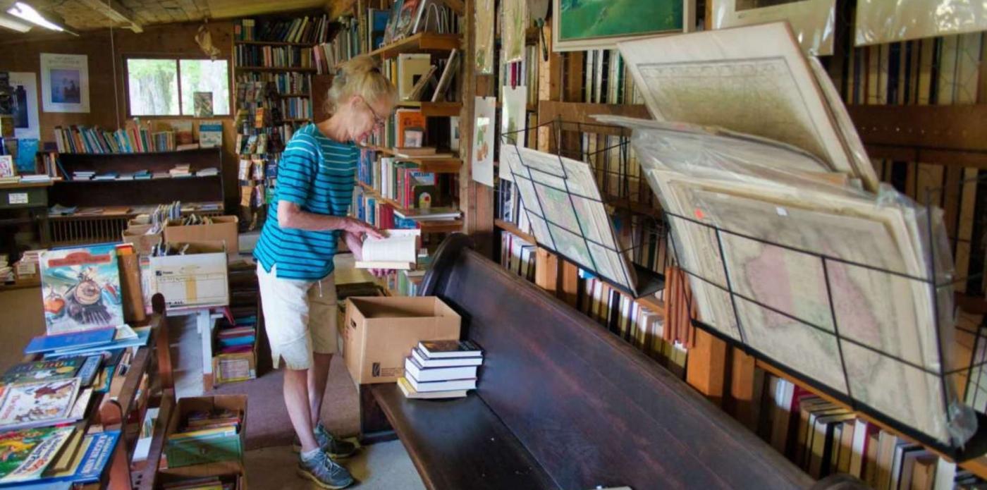 Gli scaffali della libreria 