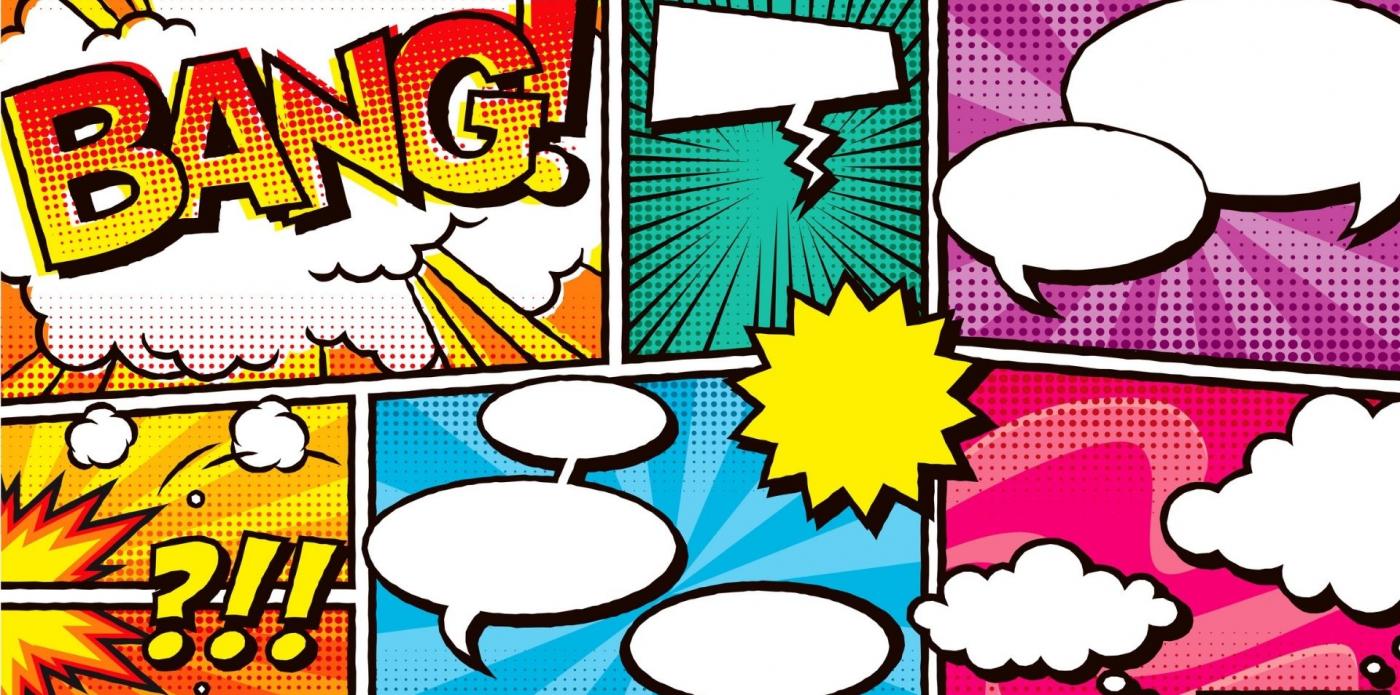 l'onomatopea bang tra vignette dei fumetti
