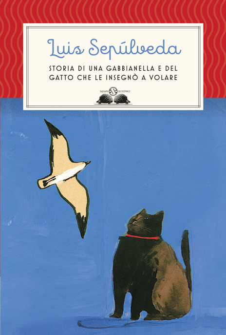 Copertina del libro Storia di una gabbianella e del gatto che le insegnò a volare, uno dei più famosi romanzi di formazione di Luis Sepúlveda