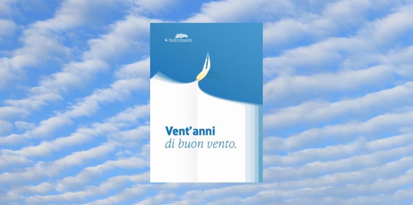 Immagine che celebra i vent'anni della casa editrice Nutrimenti