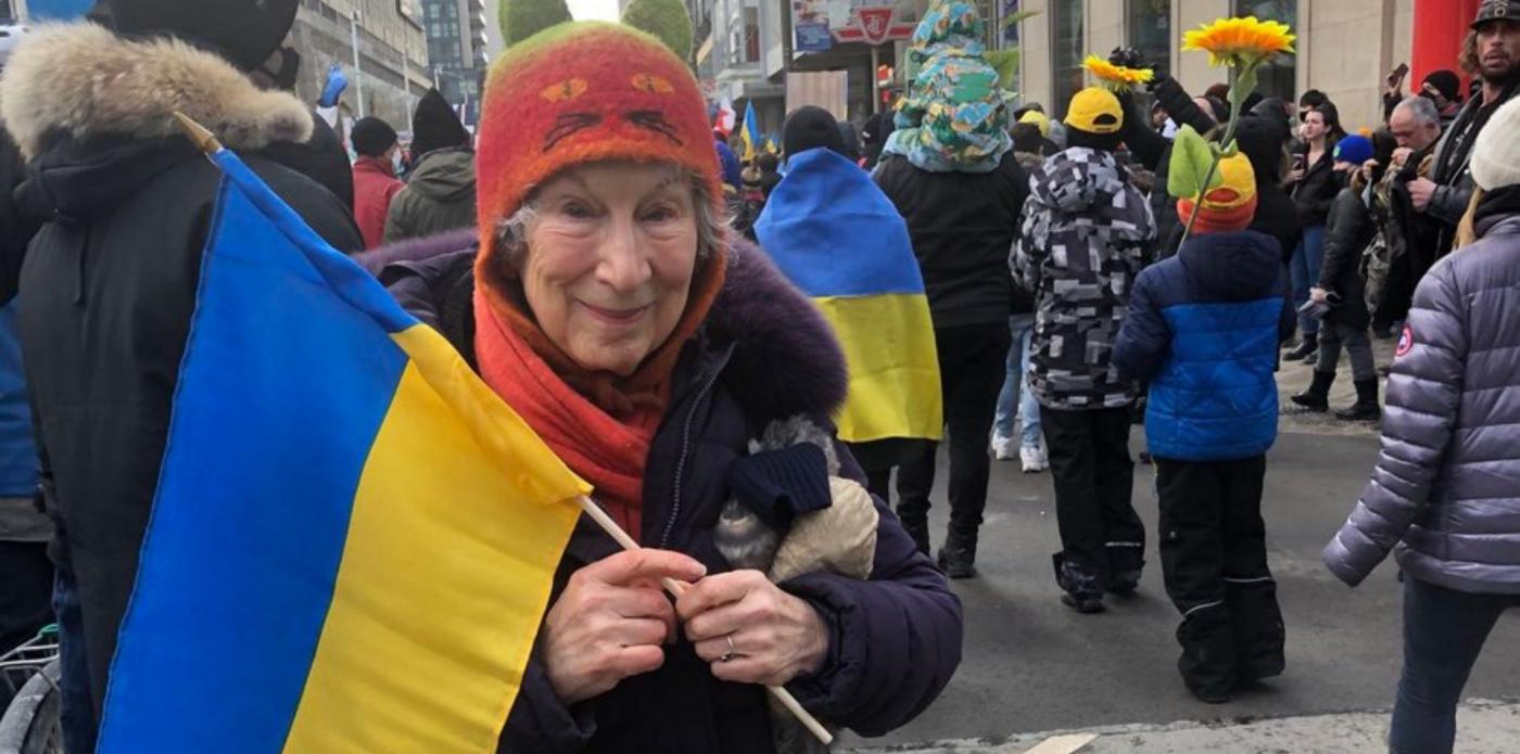 Margaret E. Atwood manifestazione pro Ucraina Toronto 27 febbraio 2022