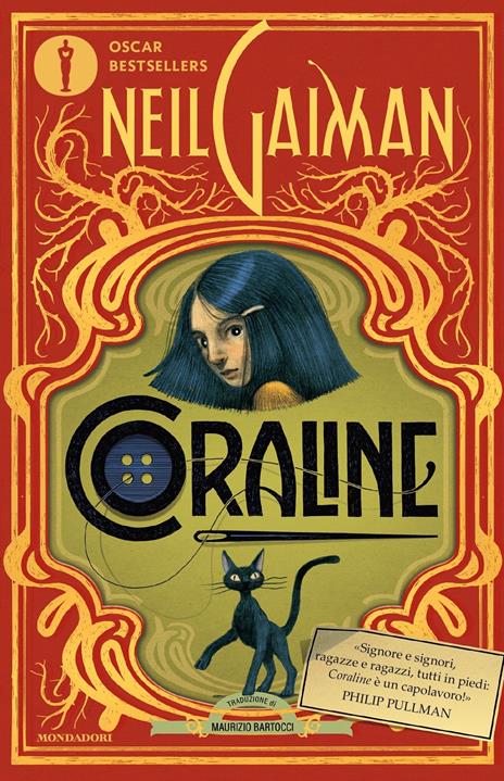 Copertina del libro Coraline di Neil Gaiman