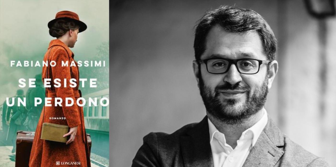 Copertina del libro Se esiste un perdono e foto del suo autore Fabiano Massimi, in uno scatto di Yuma Martellanz