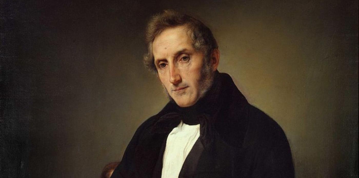 Alessandro Manzoni nel noto ritratto di Francesco Hayez esposto alla Pinacoteca di Brera (Milano)