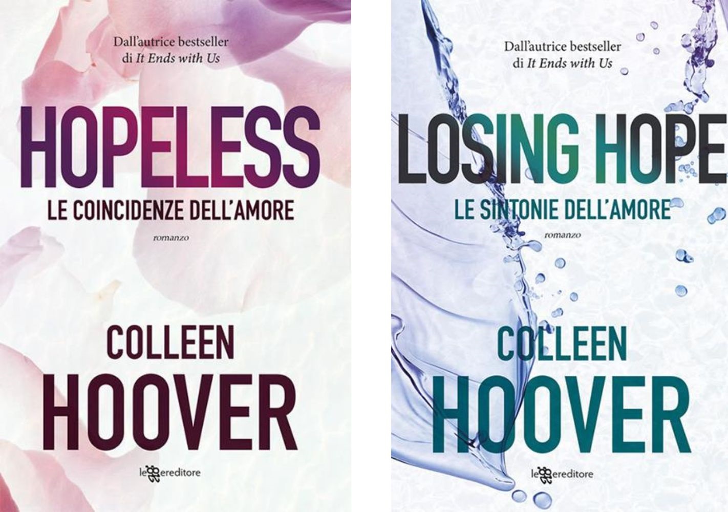 Copertina dei libri Hopeless e Losing Hope di Colleen Hoover