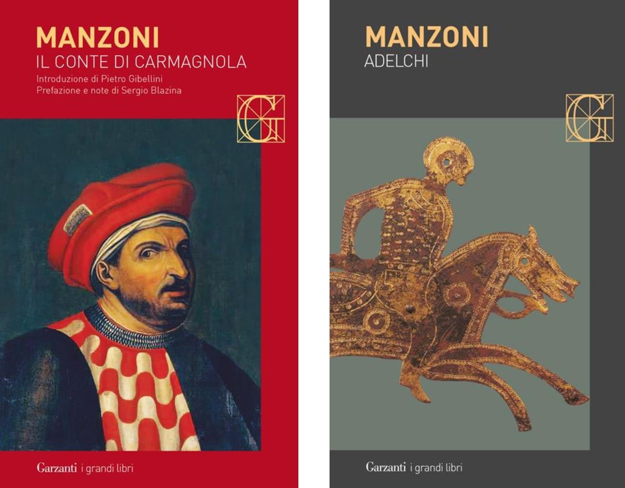 Copertina del libro Il conte di Carmagnola e del libro Adelchi di Alessandro Manzoni