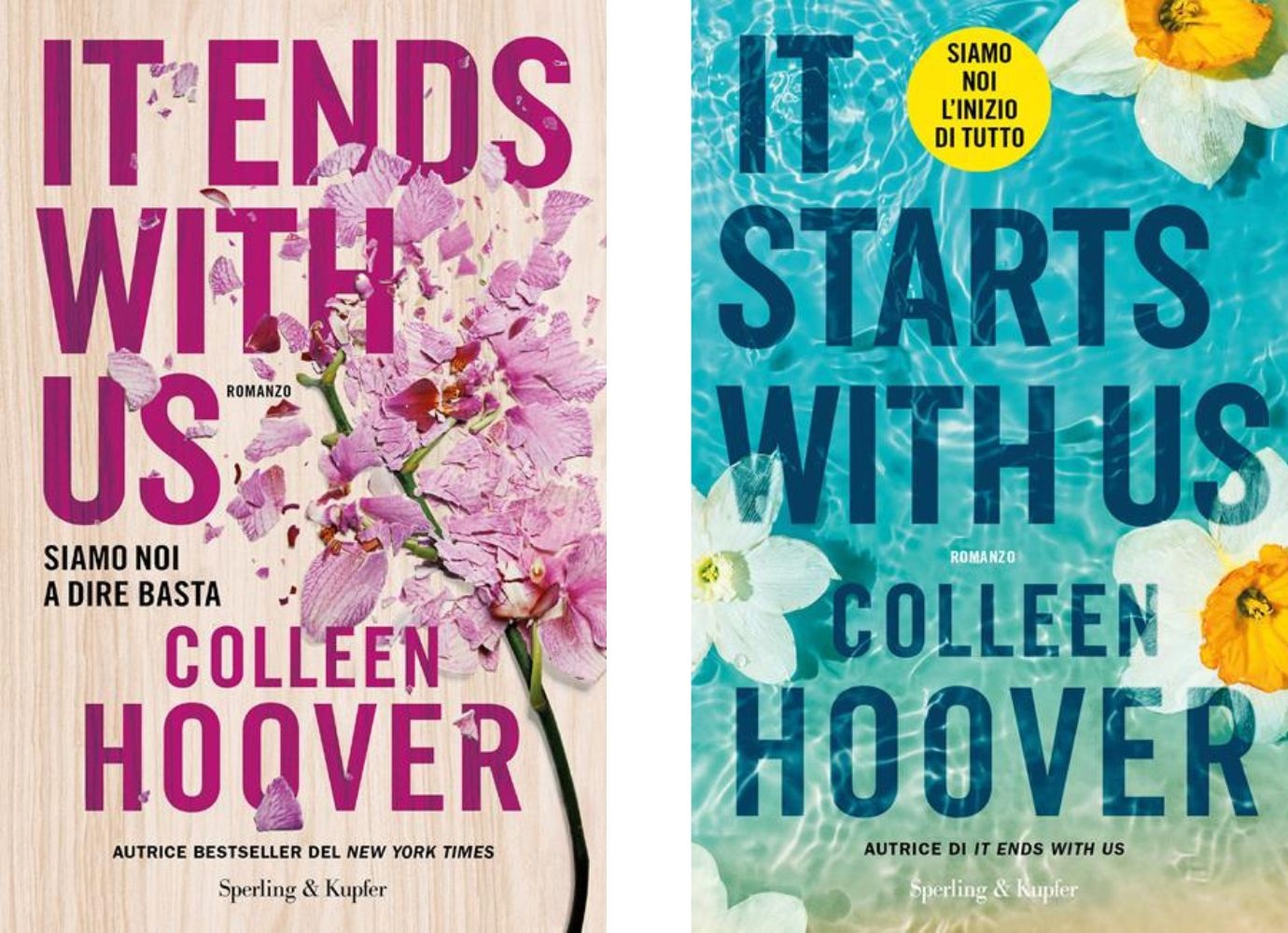Copertina dei libri It Ends With Us e It Starts With Us di Colleen Hoover