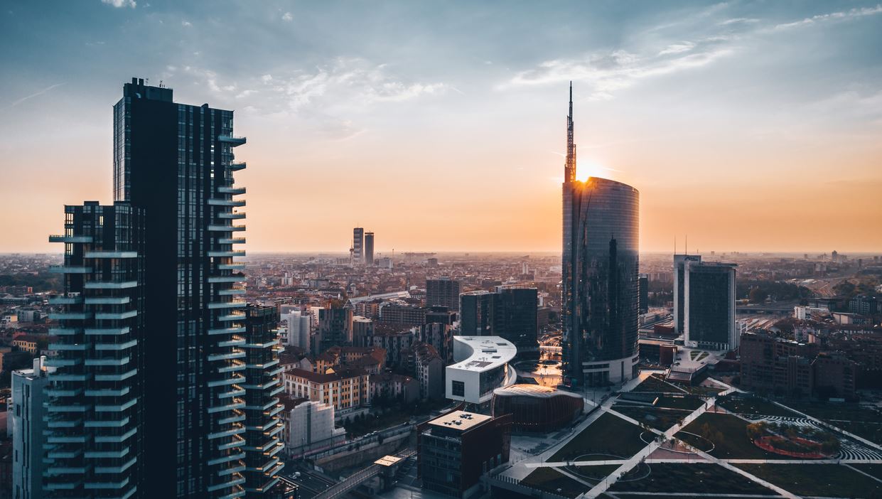 Fotografia della città di Milano vista dall'alto