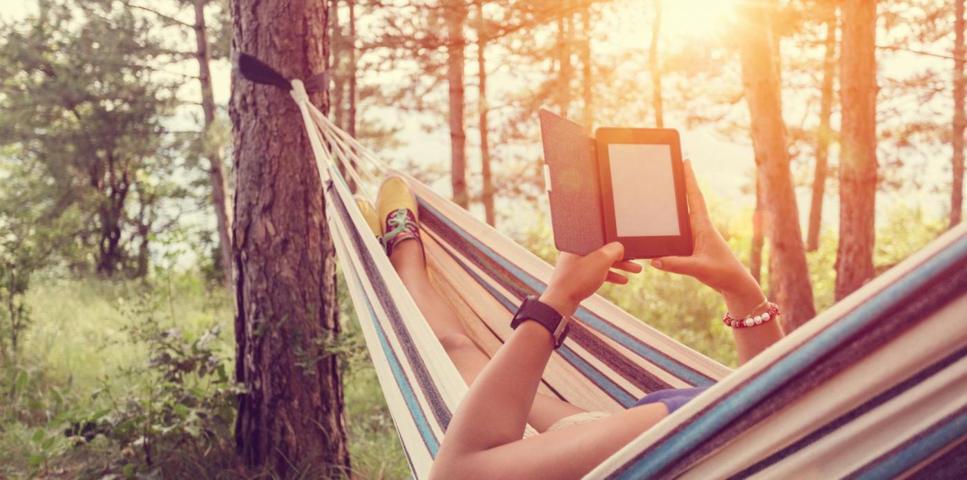 leggere, ebook, estate, ragazza, lettura