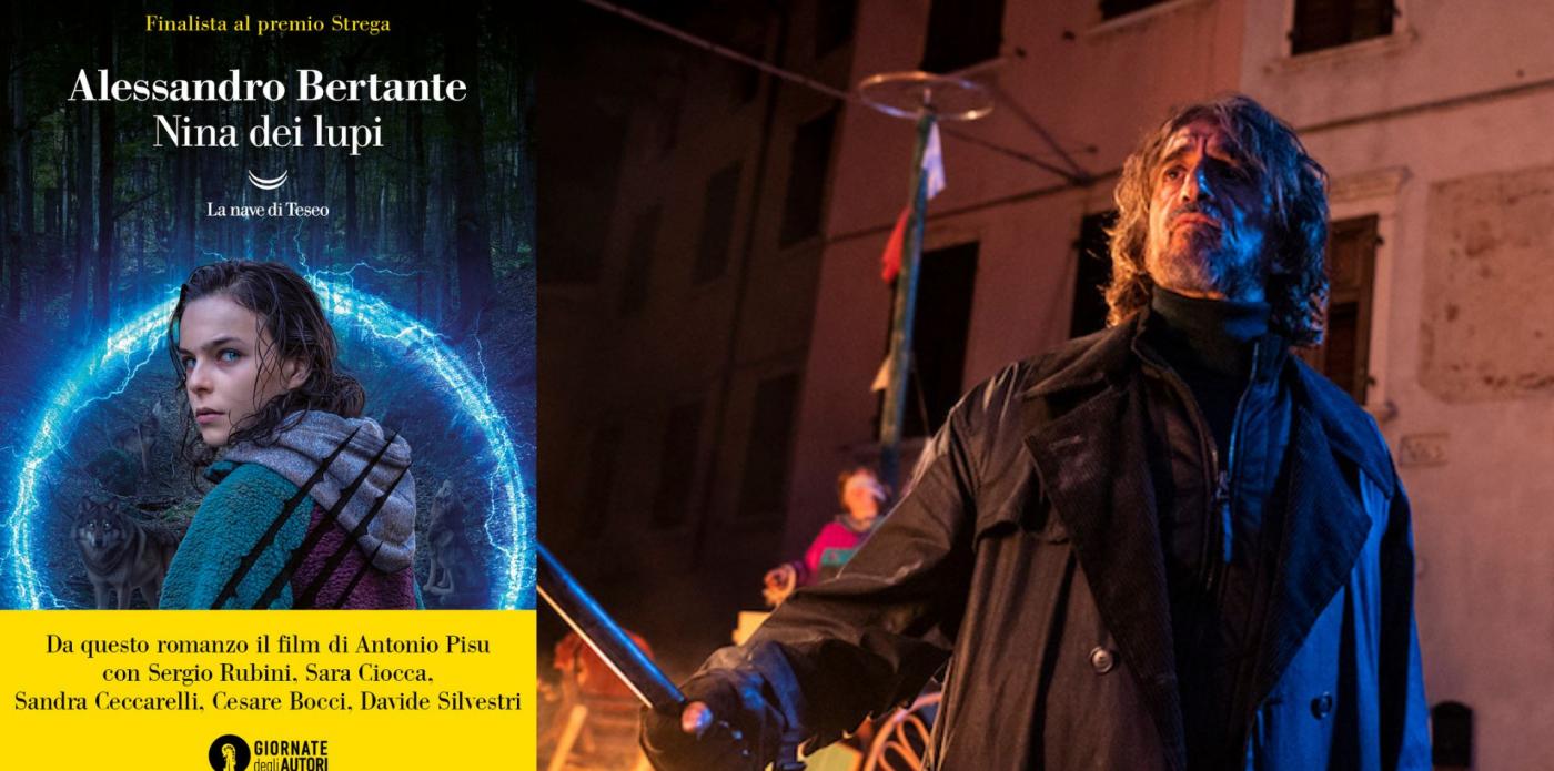 La copertina di Nina dei lupi di Alessandro Bertante e una scena dell'omonimo film
