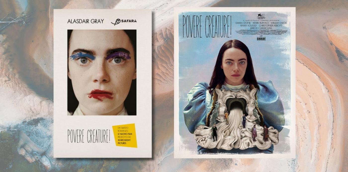Copertina del libro Povere creature e locandina dell'omonimo film