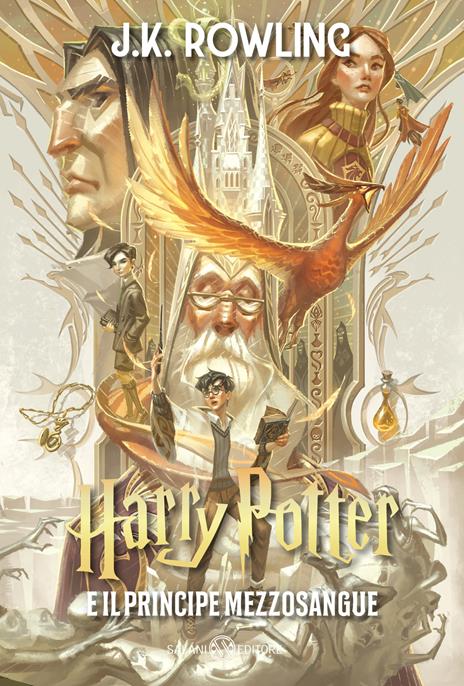 La copertina del sesto volume della saga di Harry Potter di J.K. Rowling
