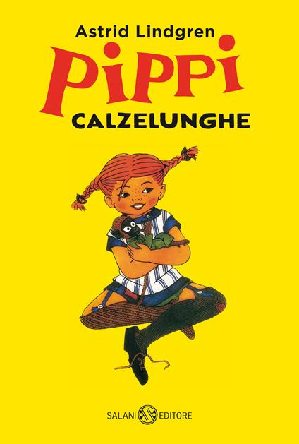 Copertina del libro Pippi Calzelunghe di Astrid Lindgren, grande esempio di testo per l'infanzia che parla di femminismo e autoaffermazione