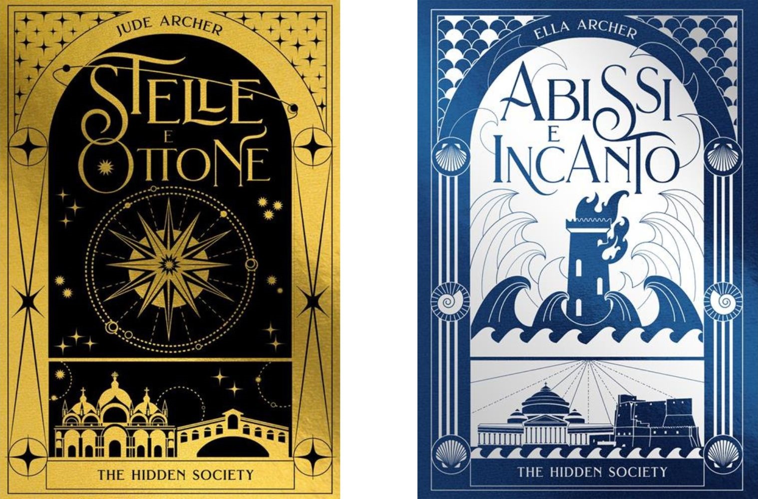 I due volumi della saga The Hidden Society di Jude Archer