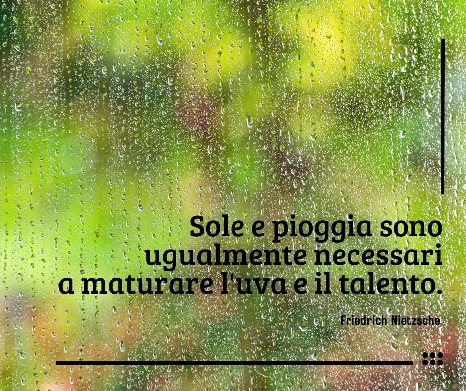 Una delle frasi sulla pioggia pronunciate da Friedrich Nietzsche