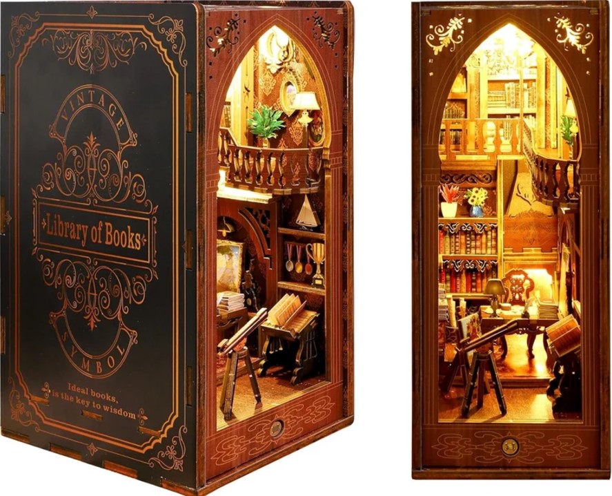 Book nook di una libreria in miniatura