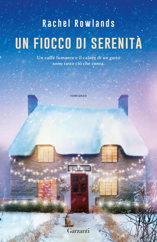 Copertina del romanzo "Un fiocco di serenità", una lettura dolcissima e romantica, ambientata in una caffetteria innevata 
