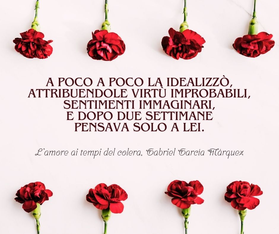 Una frase tratta da L'amore ai tempi del colera di Gabriel García Márquez, dedicata al concetto di Lebenslangerschicksalsschatz o anima gemella