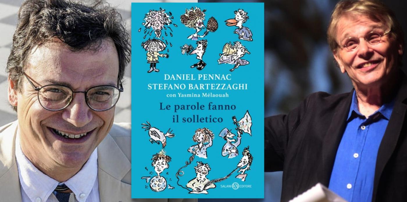 La copertina del libro Le parole fanno il solletico di Daniel Pennac e Stefano Bartezzaghi