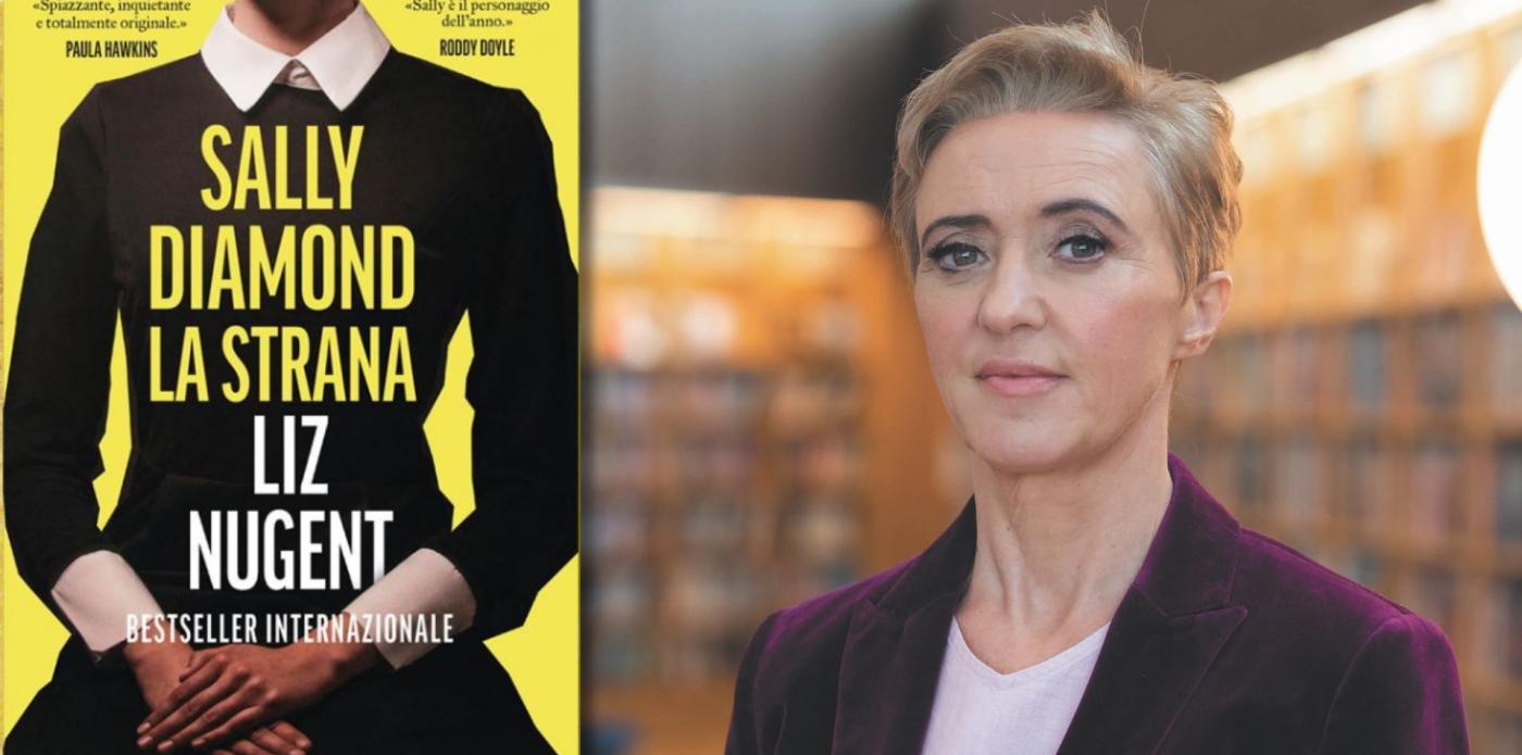 La copertina del libro Sally Diamond la strana e un primo piano della sua autrice, Liz Nugent