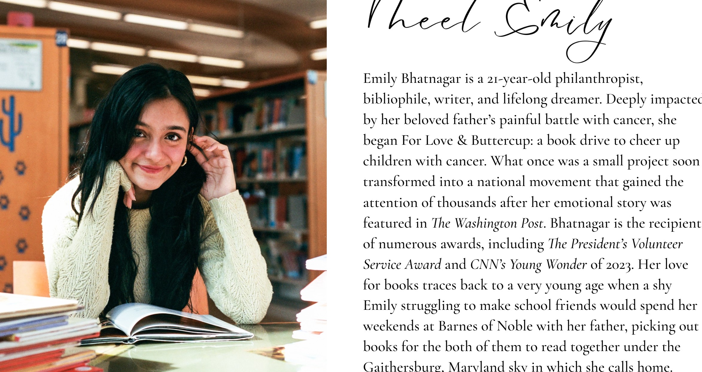 Emily Bhatnagar e il sito di For Love & Buttercup