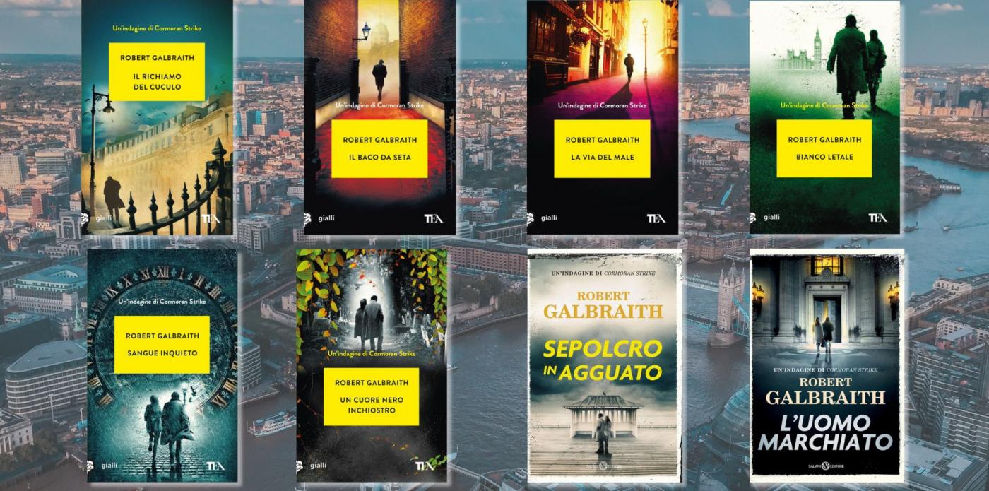 I libri di Robert Galbraith (pseudonimo di J. K. Rowling) con Cormoran Strike