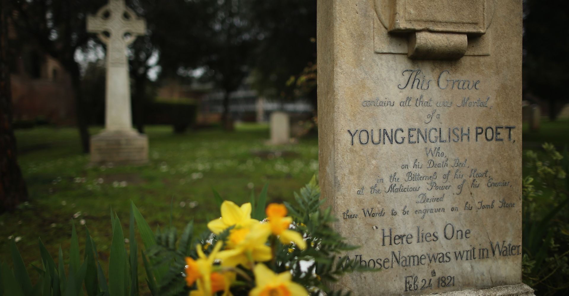 La tomba di John Keats al cimitero acattolico di Roma (Getty Images)