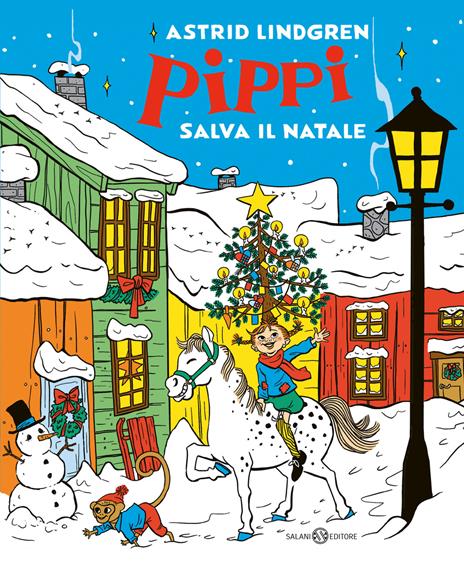 copertina del classico di natale per bambini pippi salva il natale