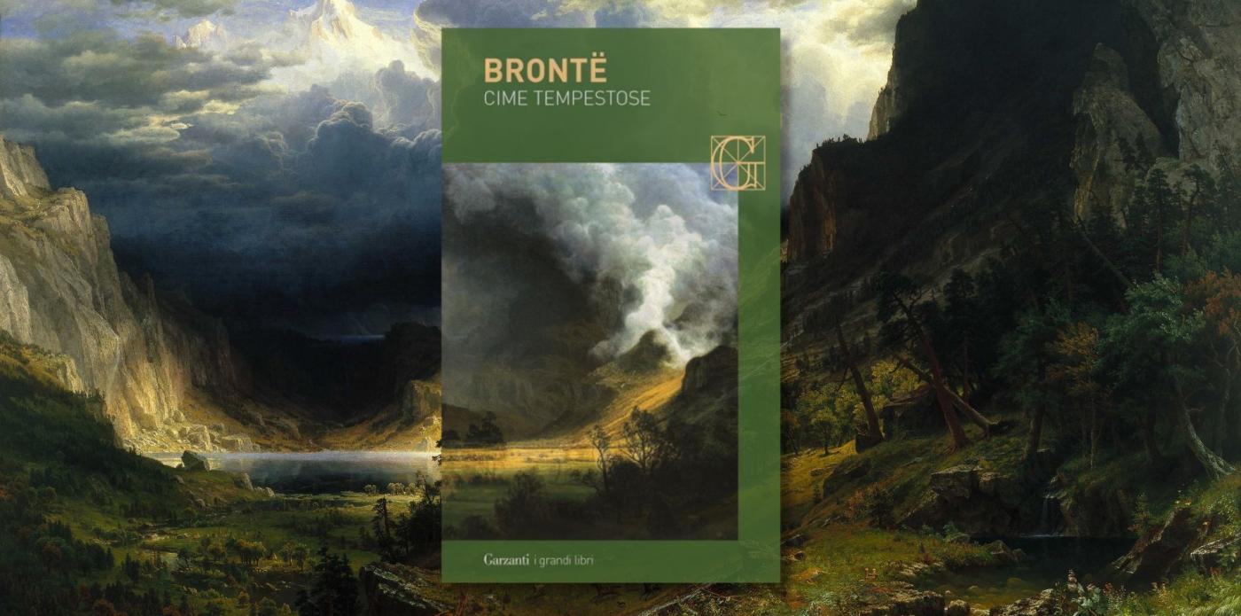 La copertina del libro Cime tempestose di Emily Bronte, con sullo sfondo il quadro 
