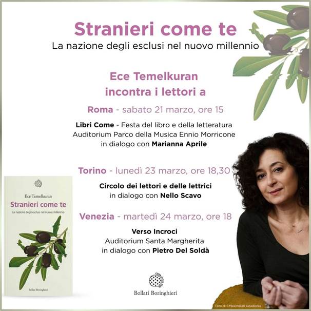 Le presentazioni del libro Stranieri come te di Ece Temelkuran previste prossimamente in Italia