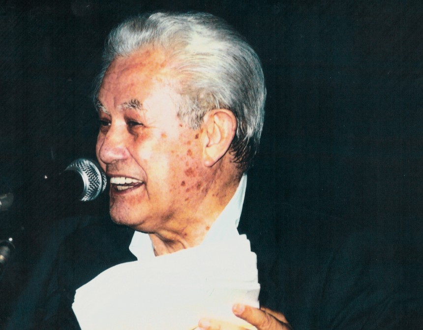 Franco Angeli durante un'intervista