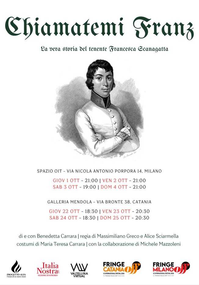 La locandina di Chiamatemi Franz, spettacolo su Francesca Scanagatta