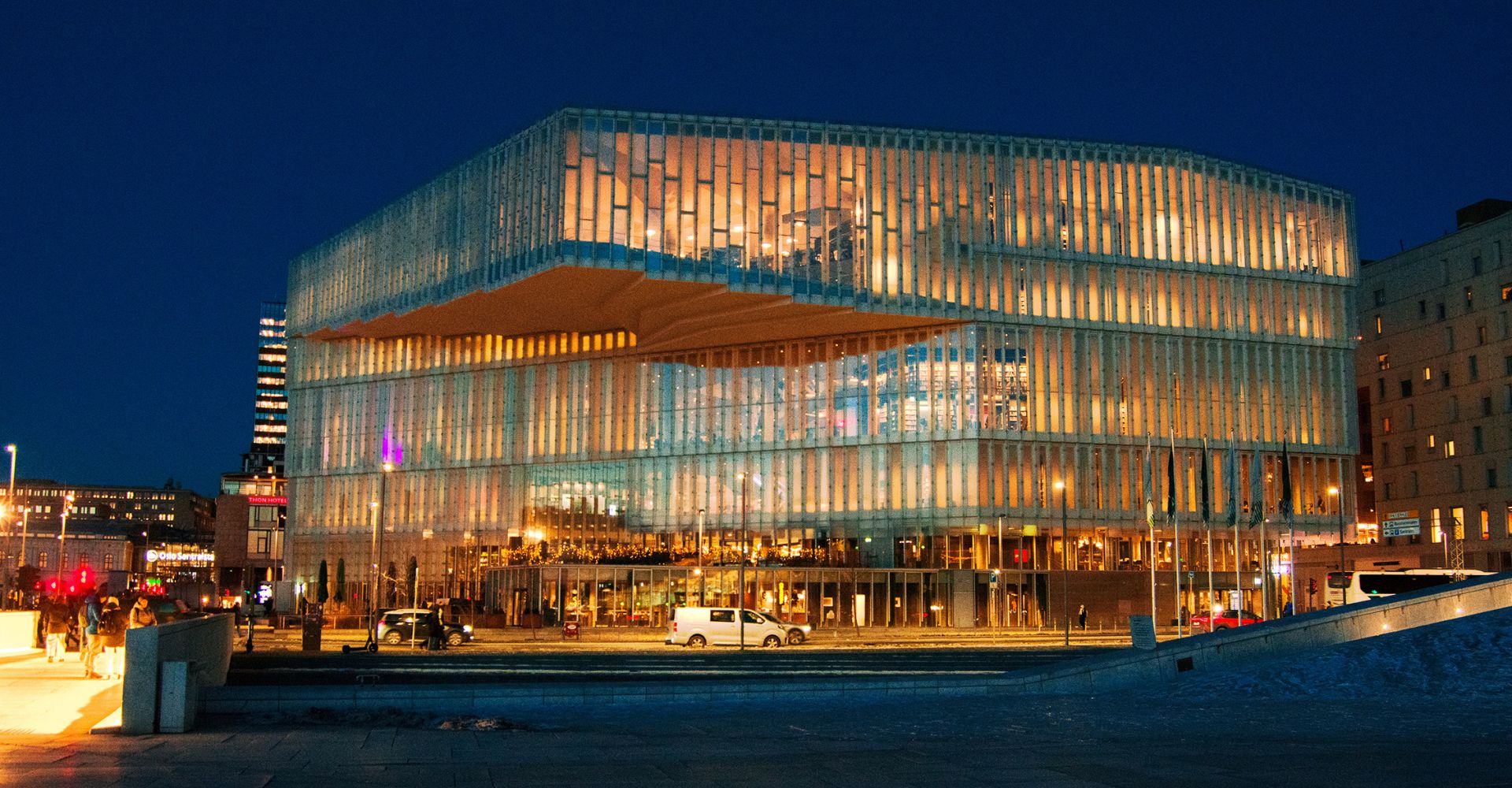 La Deichmann Bjørvika, biblioteca pubblica dove si svolgono gli incontri del bookclub di Oslo (© Caterina Cantù)